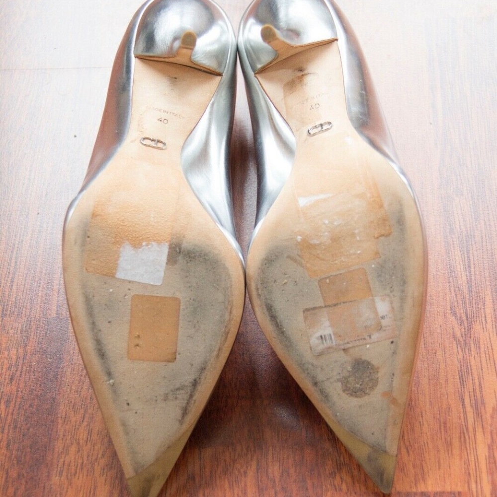 Dior Silver Leather & Sequin Pumps 10 - Picture 4 of 4